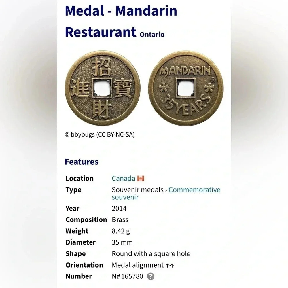 Brass coin. 🪙. Mandarin 35  years - Picture 3 of 4